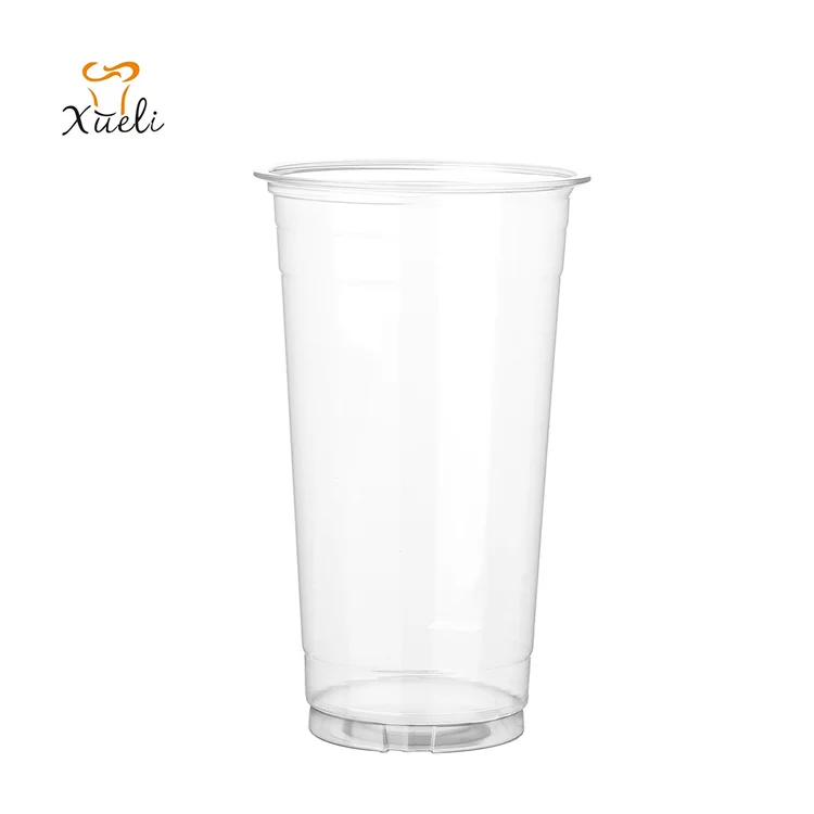 custom digital printing disposable 32oz Pet boba water juice milk tea cartoon party clear plastic bubble coffee cups coffee drin