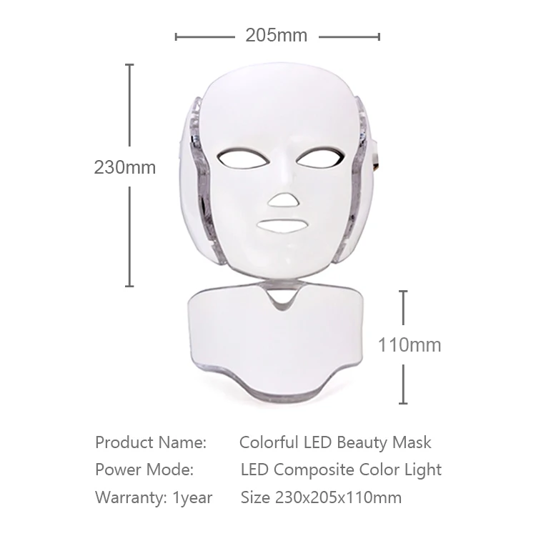  LED Facial Masks OEM PDT Photon Skin Beauty Therapy 7 Colors Light Led Mask For