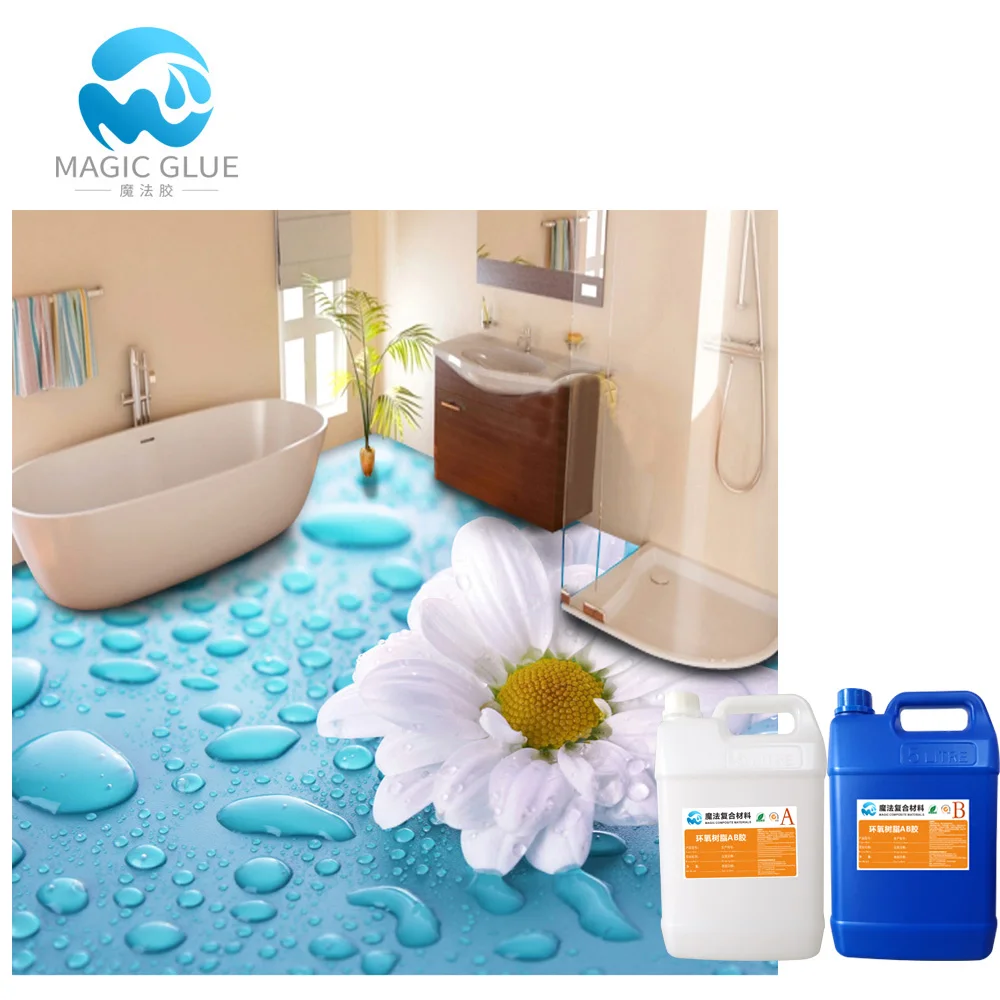 Wear-resistant and scratch-resistant epoxy resin for 3D wall paper floor