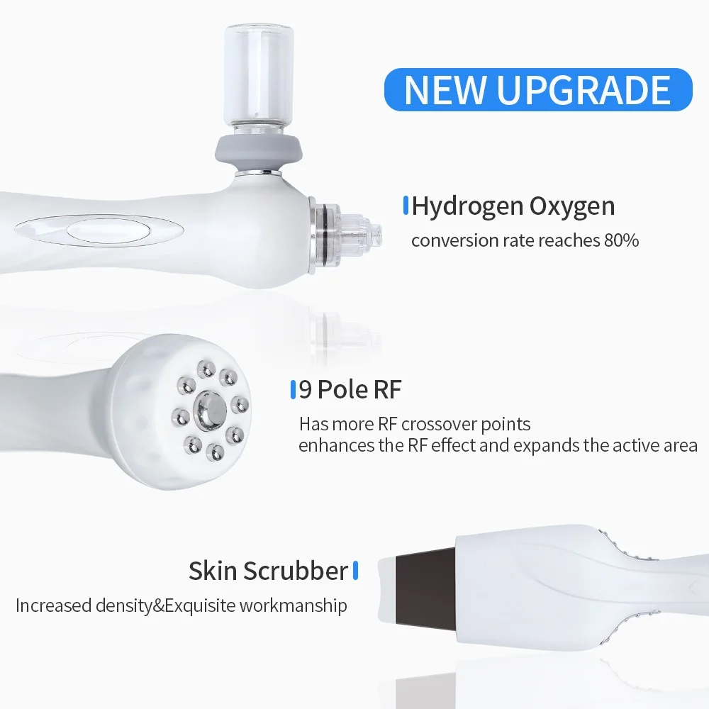 6 In 1 Oxygen Jet Peel Oxygeneo High Frequency Crystal Microdermabrasion Rf Hydra Diamond Dermabrasion H2O2 Facial