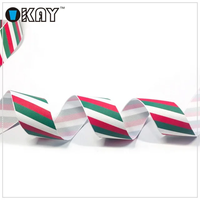 Free Sample Red and Green Stripe Wholesale Christmas Ribbon