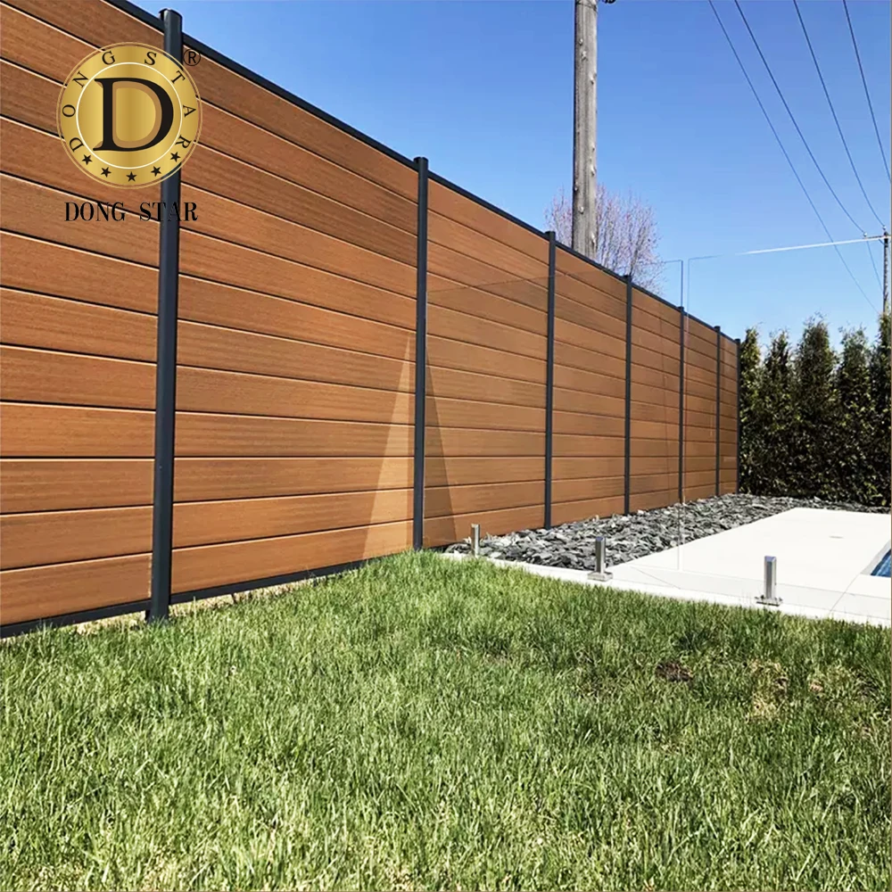 Wood Plastic Composite WPC Fence Post Panels Door Boards Outdoor Garden Fence