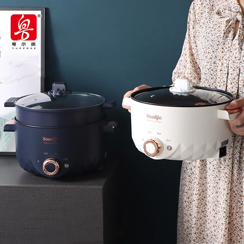 YUEDISI Hot Sale  3L NonStick Electric Cooker Frying Pan Electric Skillet Intelligent Cooking Soup Pot Nonstick Pot With Steamer