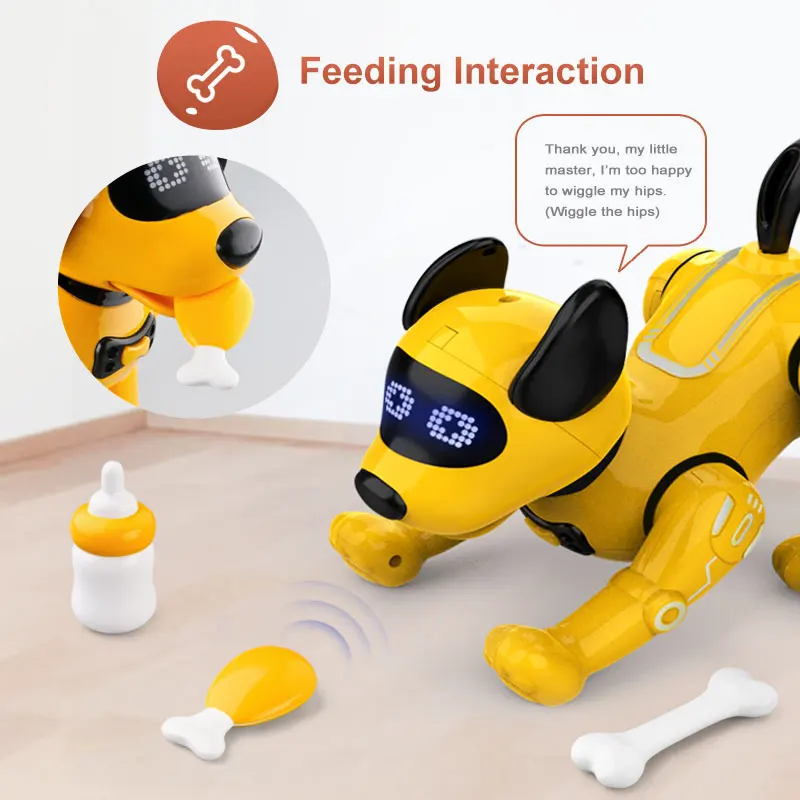 JJRC R19 Tiktok Hot Selling Intelligent Sensing Interactive Puppy RC Robot Voice Command Robotic Handstand Dancing Dog Robot