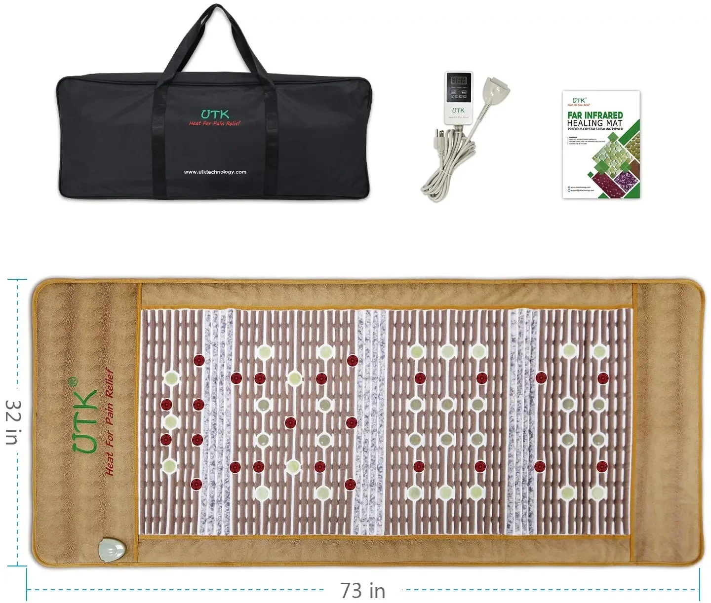 PEMF Full body Infrared Therapy Jade Tourmaline Heating Mat Amethyst Crystal Mattress For Pain Relief