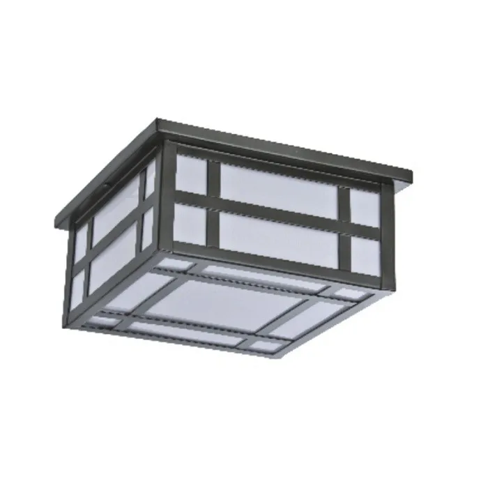  Square Outdoor 11 inch Ceiling Lamp White Acrylic cover Surface Mounted Garden Fixture UL ETL
