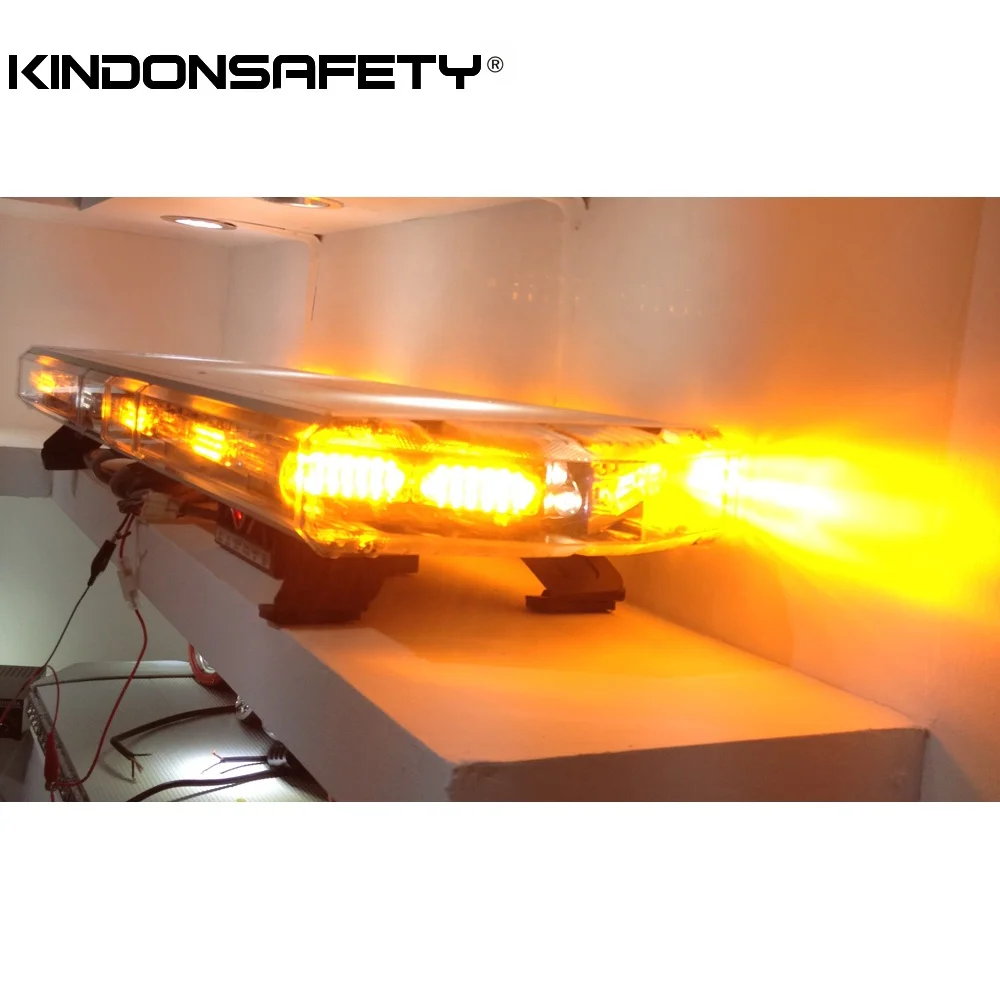 SAE approved red blue LED Emergency lightbar 3W Linear 6 LEDs DC12V Silver or Black Aluminum 100cm 39inch