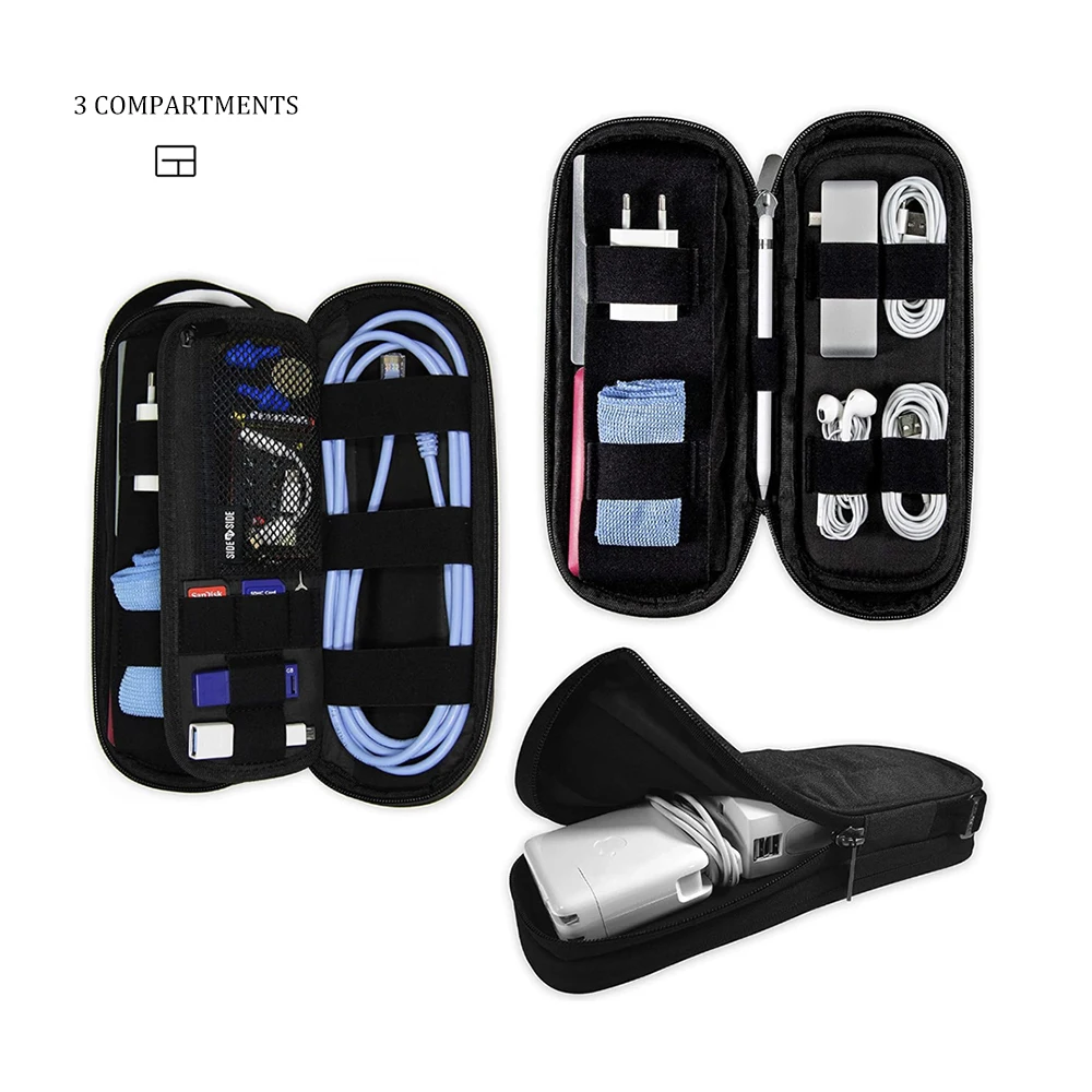 Travel Essentials Tech Pouch Cable Organization Storage Bag for Charger Cord Phone Accessories Travel Essentials 2024