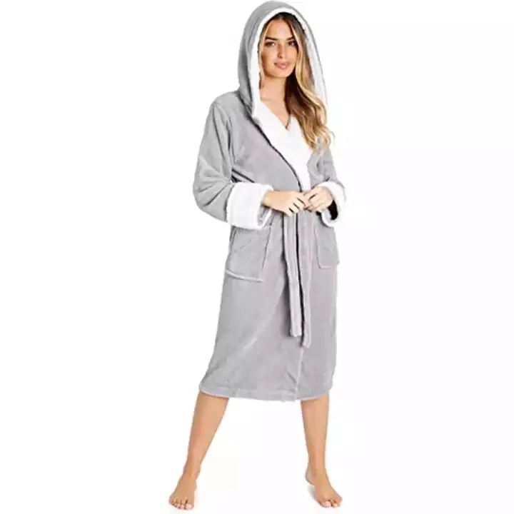 High quality Soft to touch design Luxury 5 Star Hotel Spa Bath Robe 100% Cotton Fleece Terry Bathrobe