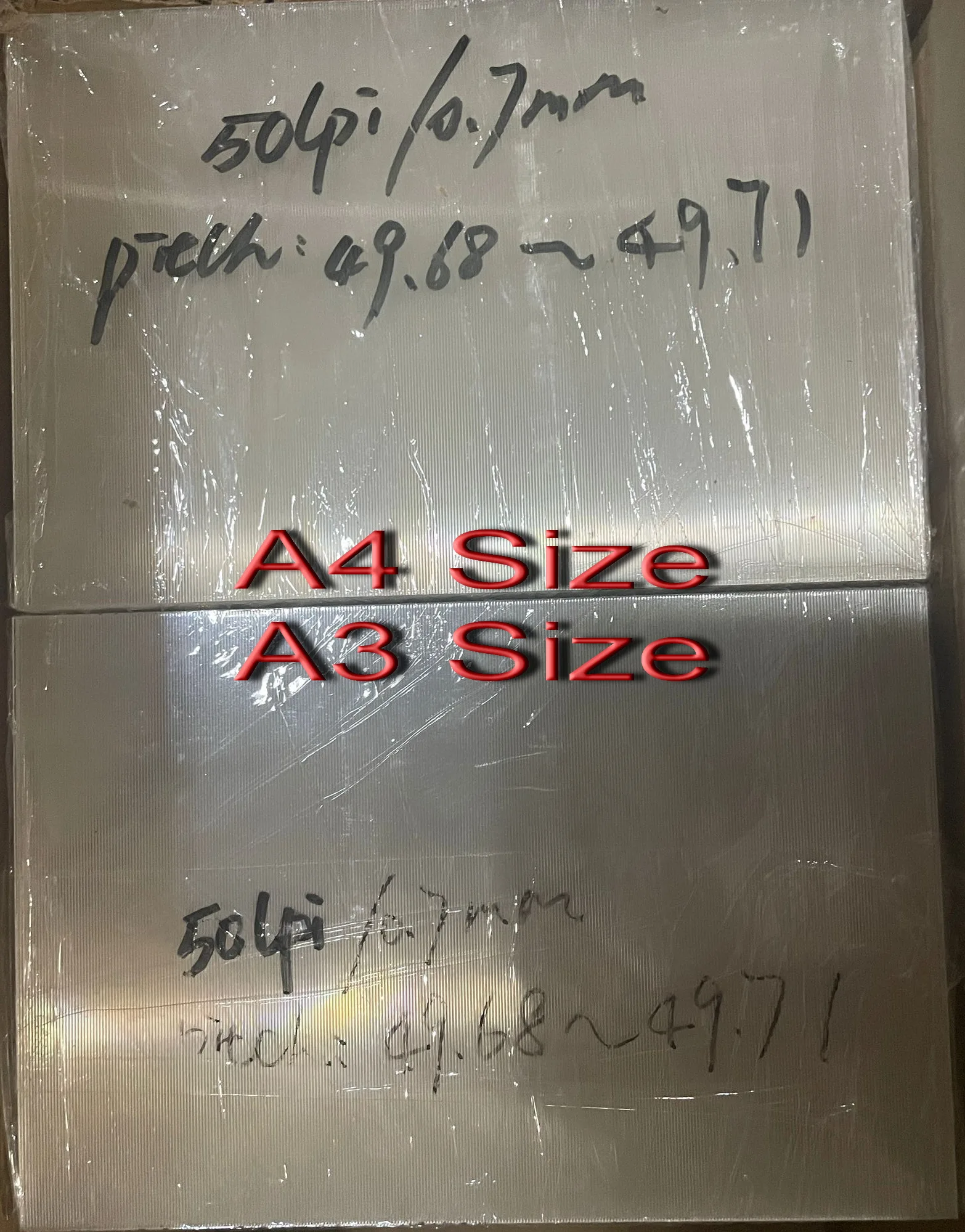 Real factory best quality lenticular sheet self-adhesive back 40lpi, 50lpi, 75lpi for 3D lenticular poster picture printing