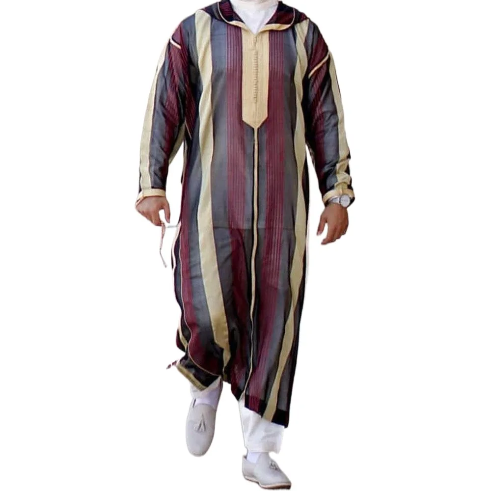 Muslim Thobe With Zipper Pocket Men Islamic Clothing Solid Color Arab Design Daffah Dress Saudi Robe