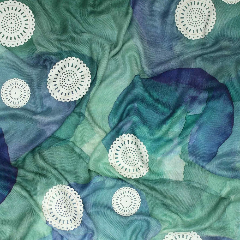 New Designer Hand Block Printed Shawl Cotton Scarf Dupatta Tassel Décor Neck Wrap Scarves For Women Clothing Colorful