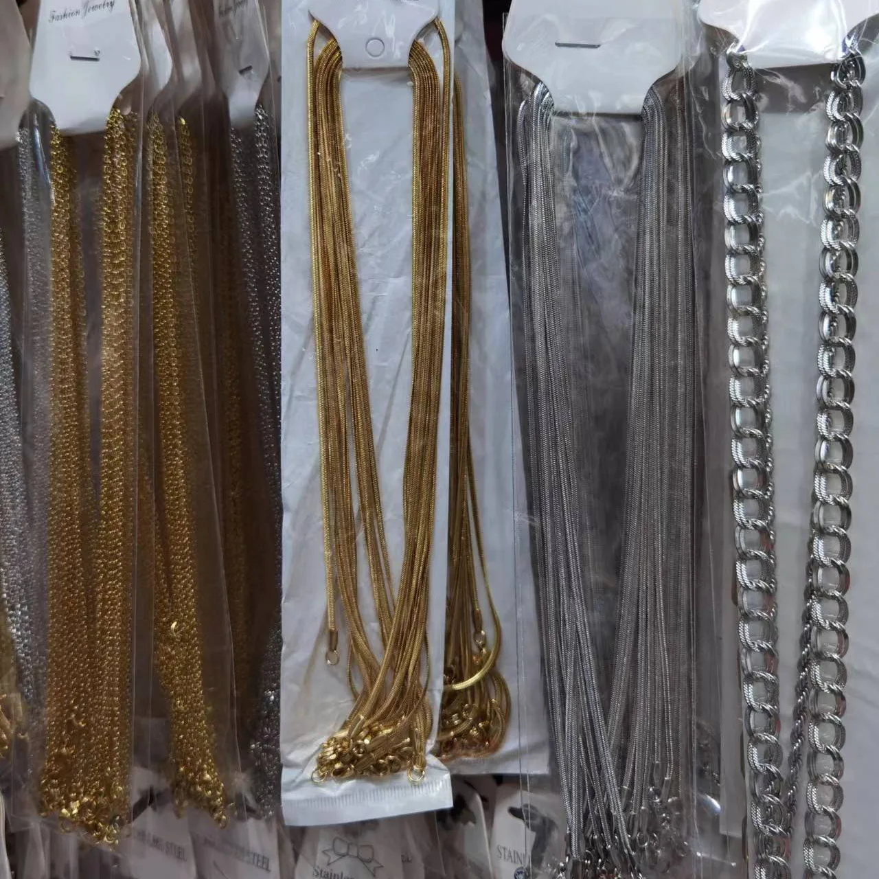 no fade gold necklace chain none tarnish gold chain jewelry discount randomly mixed necklace