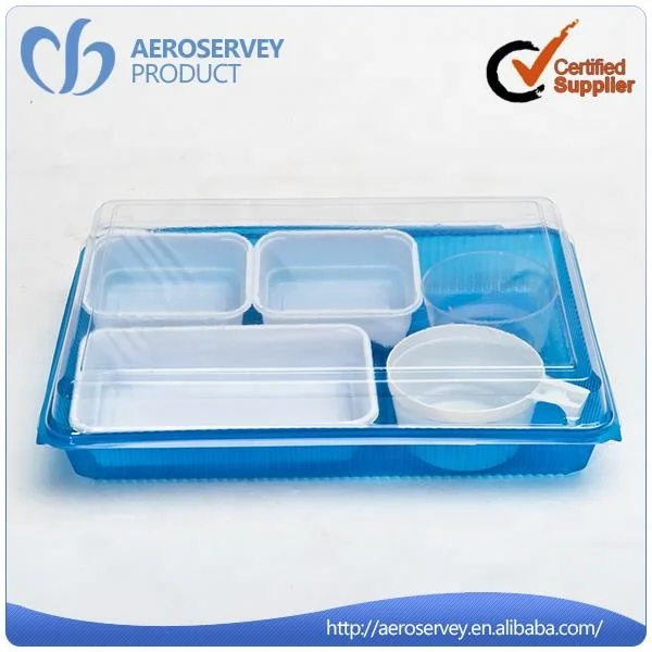 Airline Atlas Food Tray with Meal Service Salad Bowl and Cup