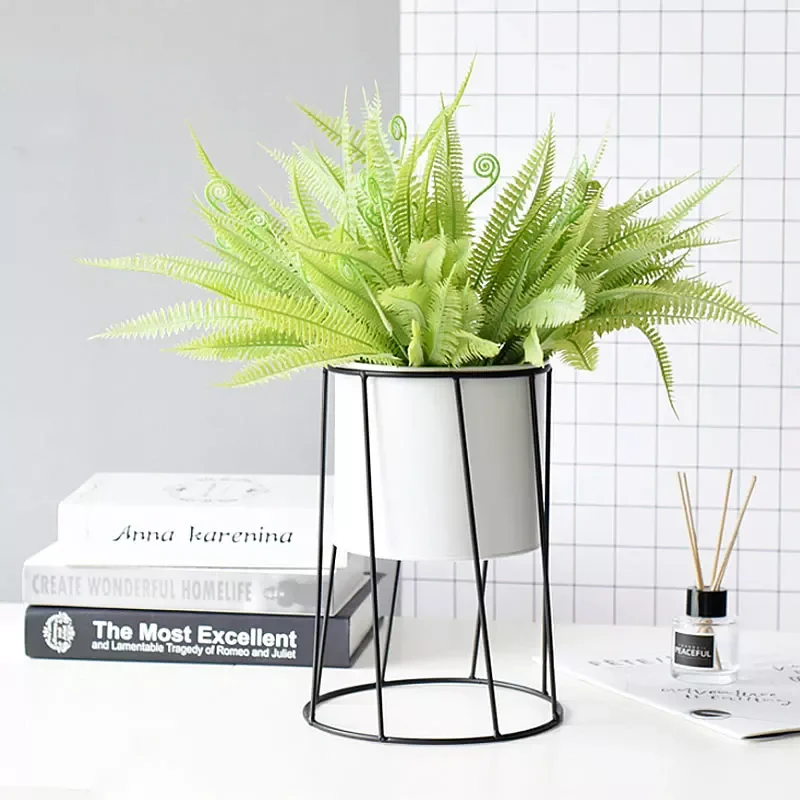 Modern Plant Stand Decorative Iron Metal Flower Rack Metal Floor Air Plant Stand Garden Pots & Planters
