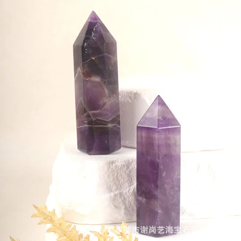 Natural Crystal Red Jasper Hexagonal Pillar Ornament Double-Pointed Original Stone Polished Demagnetized for Healing Energy