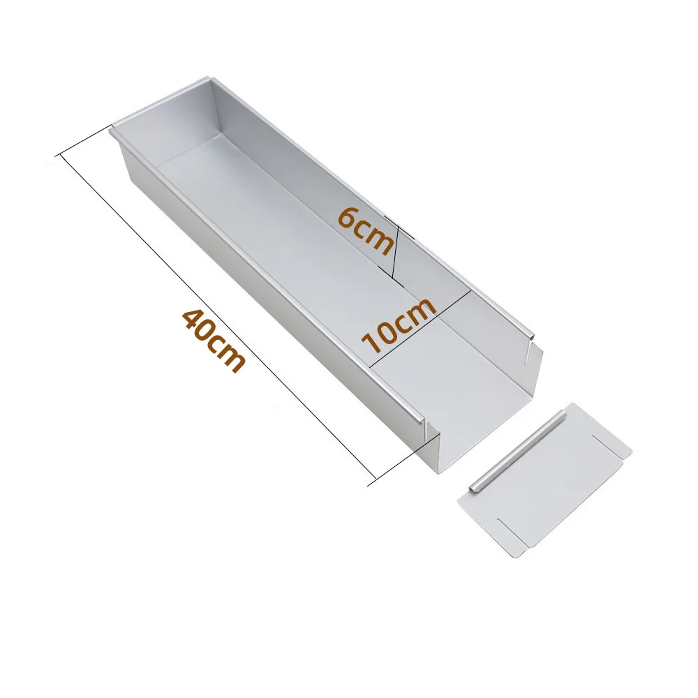 Aluminum Anodized Rectangular open Tiramisu mold Cake cheesecake Mousse fixed mold Battenberg Cake Baking Pan with Dividers