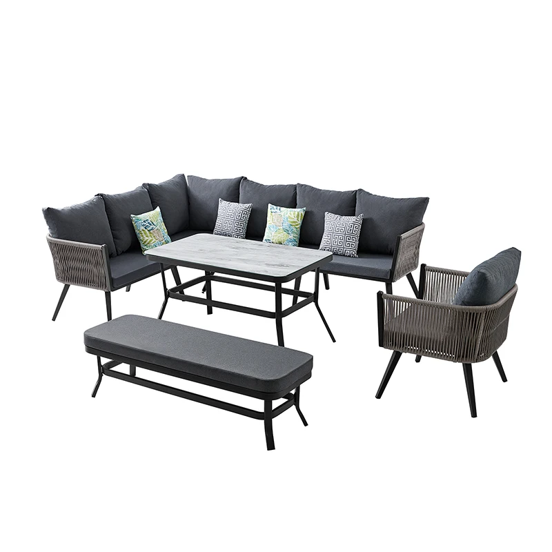 patio rattan furniture set restaurant table and chair outdoor garden sessions 8 7 seater buy sofa set online