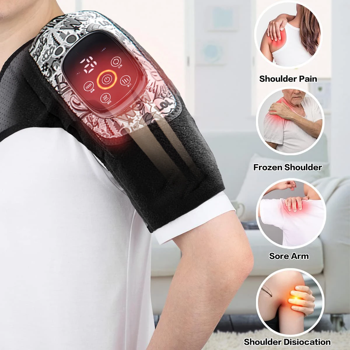 Infrared Pain Relieve Arthritis Joint Treatment Machine Electric Therapy Hot Compress Kneading Shiatsu Knee Massager With Heat