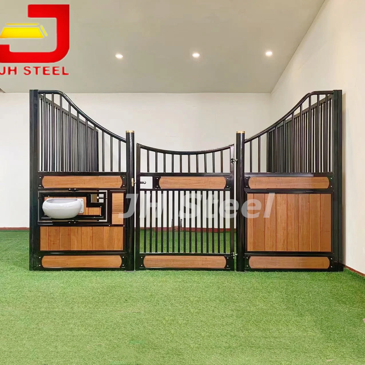 Popular Design Built to Order Horse Stable Door 10ft 12ft 14ft Bamboo Infill and Powder Coated Steel Frames