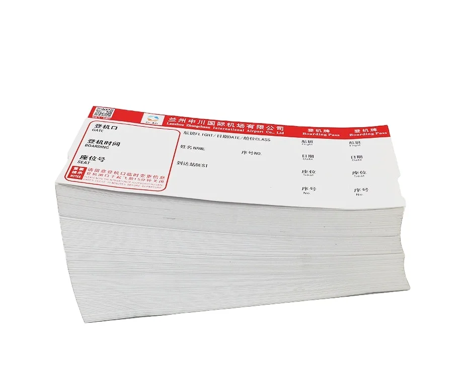 
Термобумага на заказ для посадки билетов авиакомпании оптом 