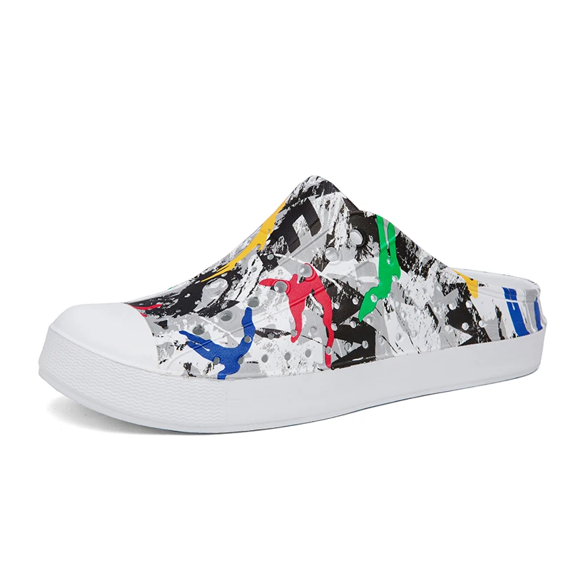 Custom Logo fashion beach Sandals shoes for men Original design printing Clogs anti slip breathable Outdoor men slippers