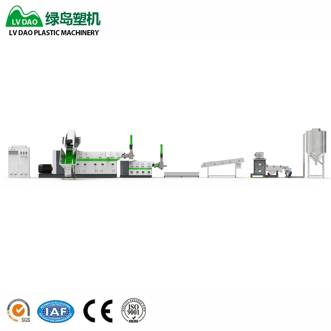 Lvdao Wet Material PP PE Film Pelletizing Machine Plastic Recycling Machine/Plastic Granulating Line