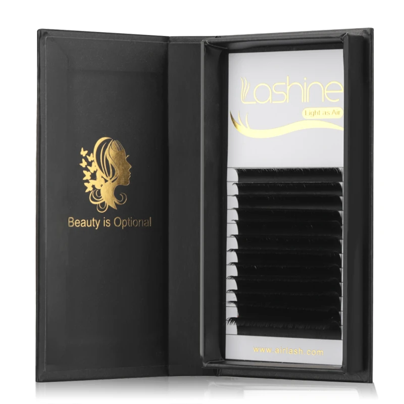 Professional Easy Fan Matte Ellipse Flat Starter Kit Mega Volume Private Label 18 Mm 0.03 Real Mink Lashes Eyelash Extension