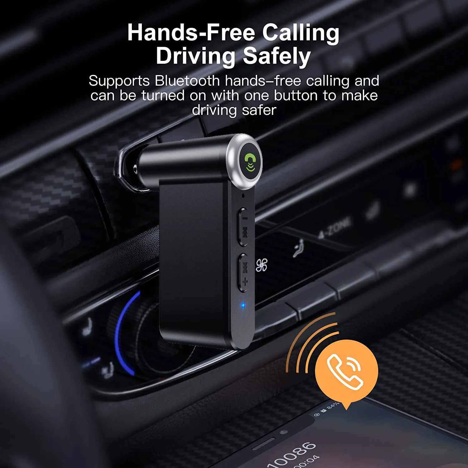 Blue tooth 5.0 AUX Adapter In Car 3.5mm Audio Jack Wireless Handsfree Music Receiver FM Transmitter For Headphone PC Laptop