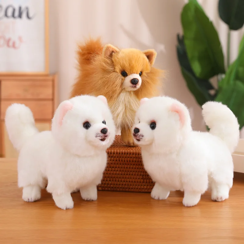 Premium Simulation Pomeranian Dog Plush Toy Cute Stuffed Animals Puppy Plushies Doll Plush Toys For Claw Machine Arcade