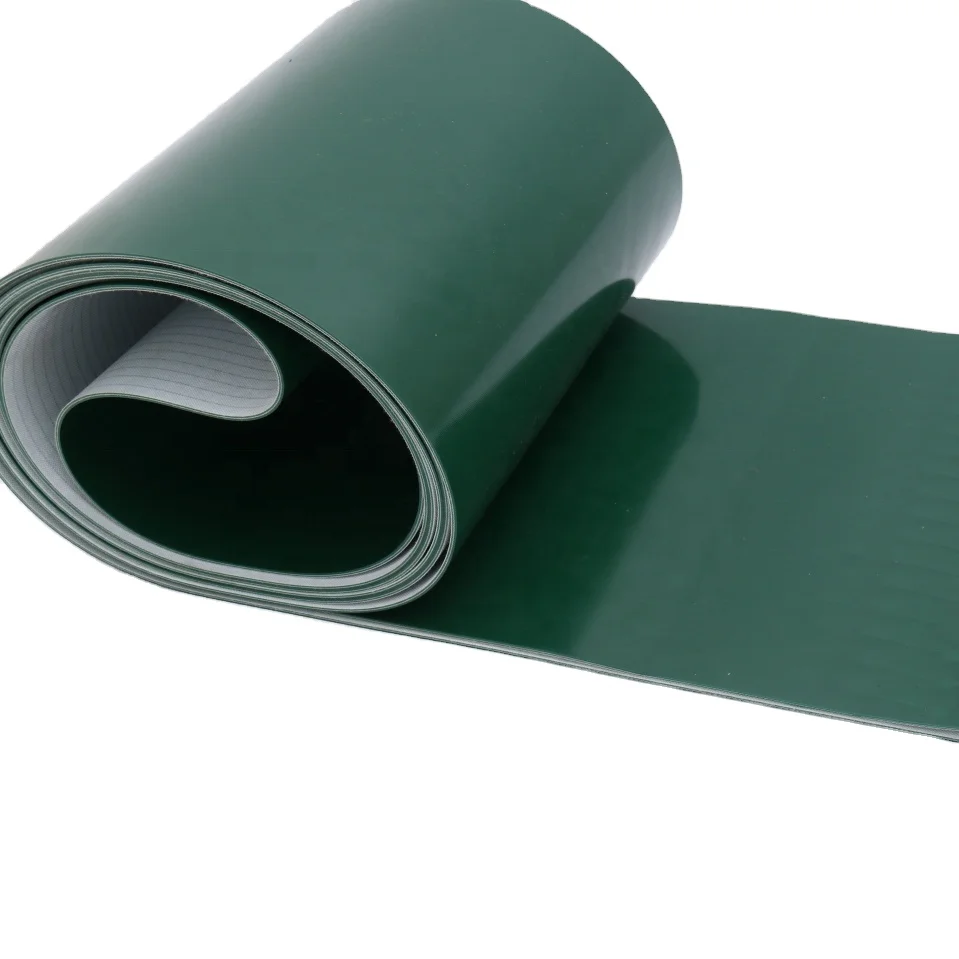 1200mm flat pvc green conveyor belt manufacturer for automatic packing machine and for chicken feeds processing