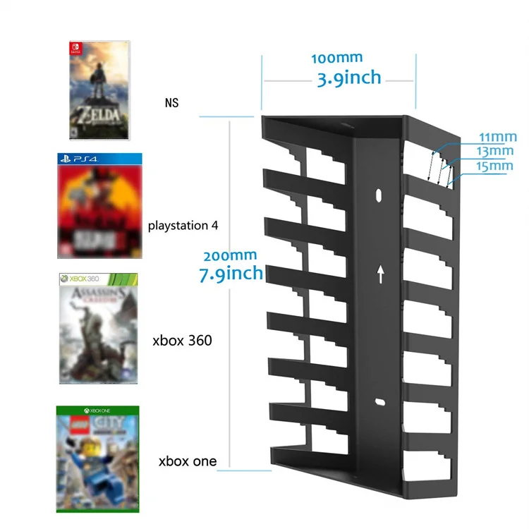 Video Game Case Storage Wall Mount Gaming Accessories