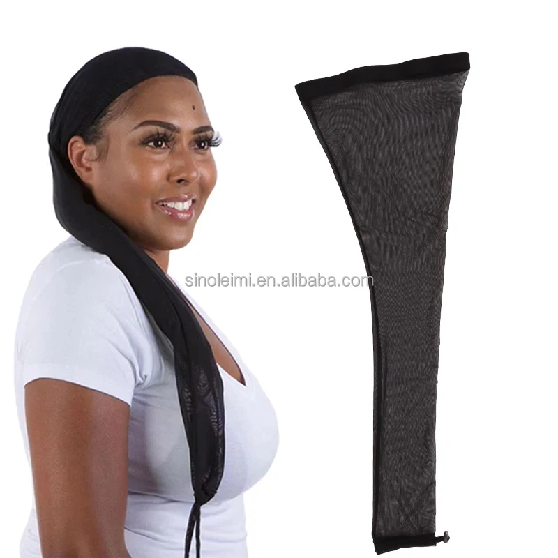 Light Weight Dreadlock Tube Black Crochet Braid Sleeve For Make A Top Knot Bun Cover Dreadlocks Wig C.ap For Hair Weave