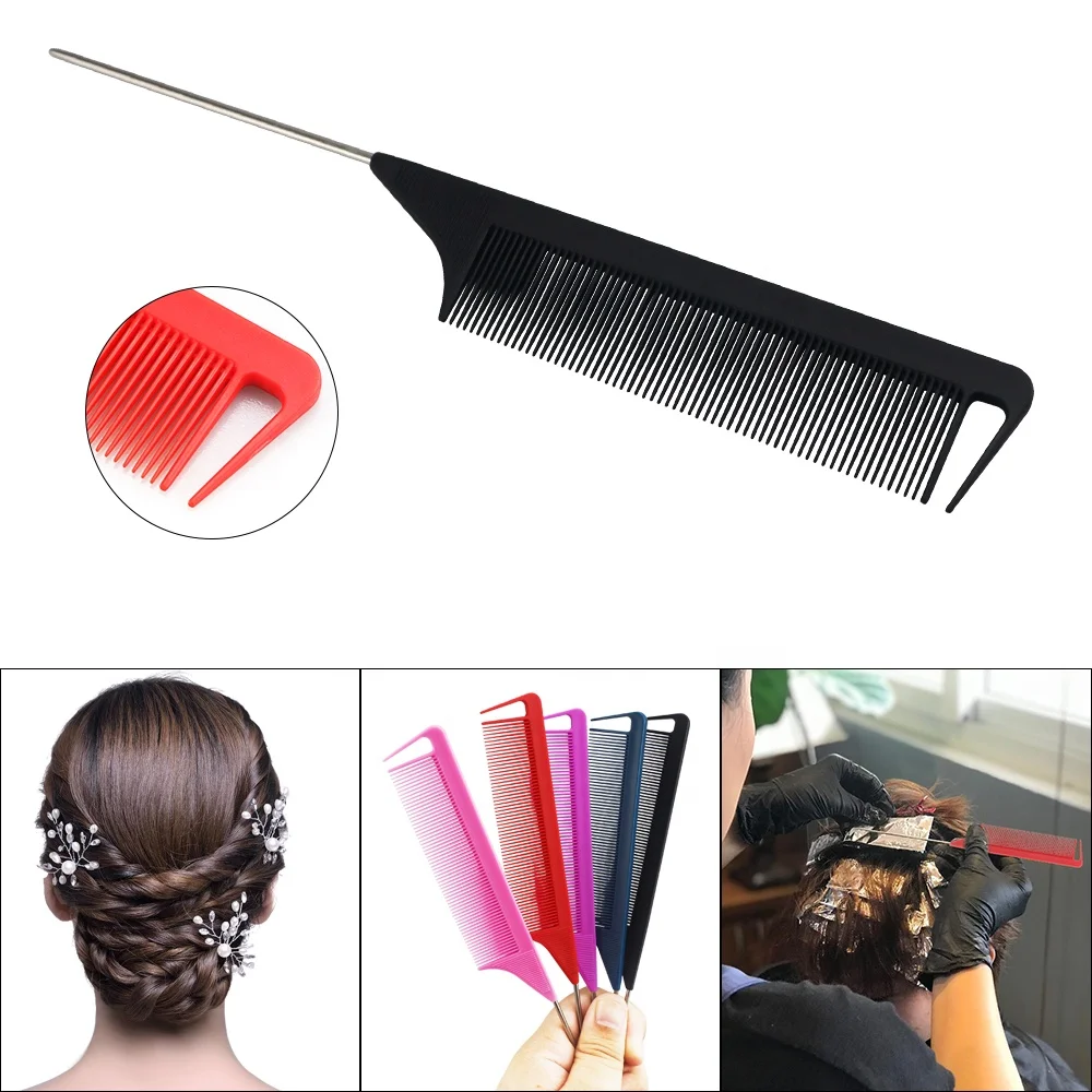 Customize logo salon hair parting comb carbon fiber hot resistant Highlighting Hair dye comb
