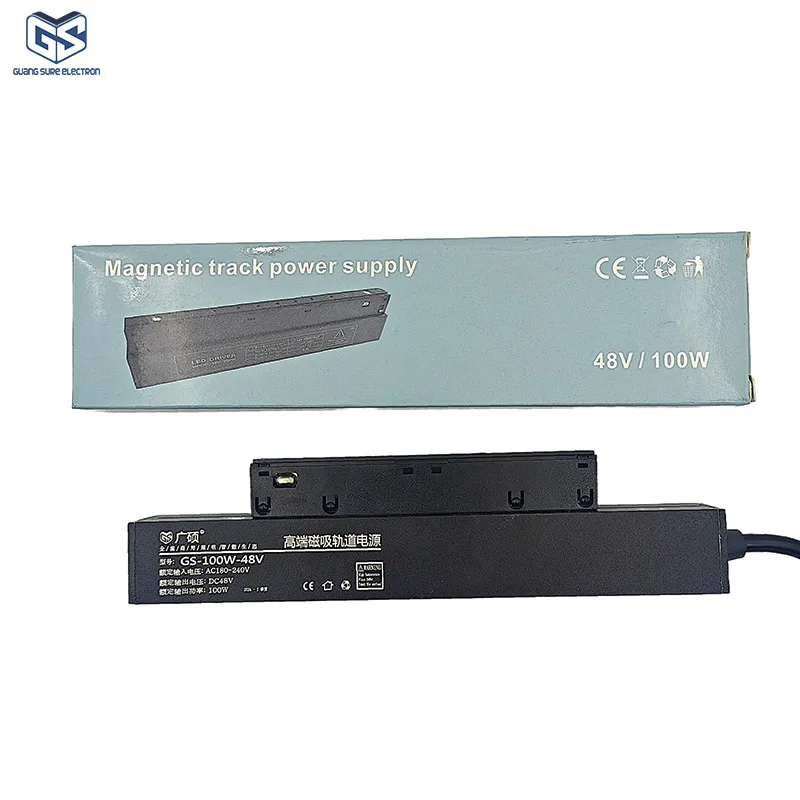 New Design DC48V 100W 200W 300W Power Supply Magnetic Track Light Accessories 180-240V LED Transformer for Track Light System