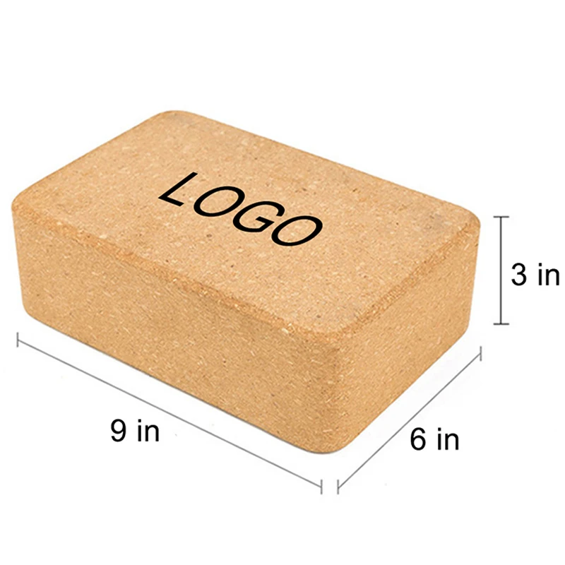 Custom  Cork Yoga Bricks for Fitness Massage Eco Friendly Cork Yoga Block