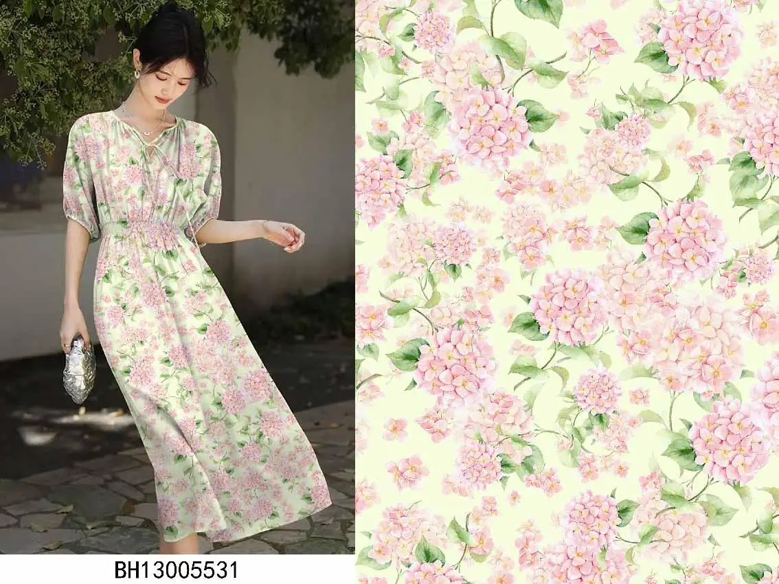 Breathable Woven Soft Rayon Poplin Print Floral Fabric Rayon Material For Women Clothing