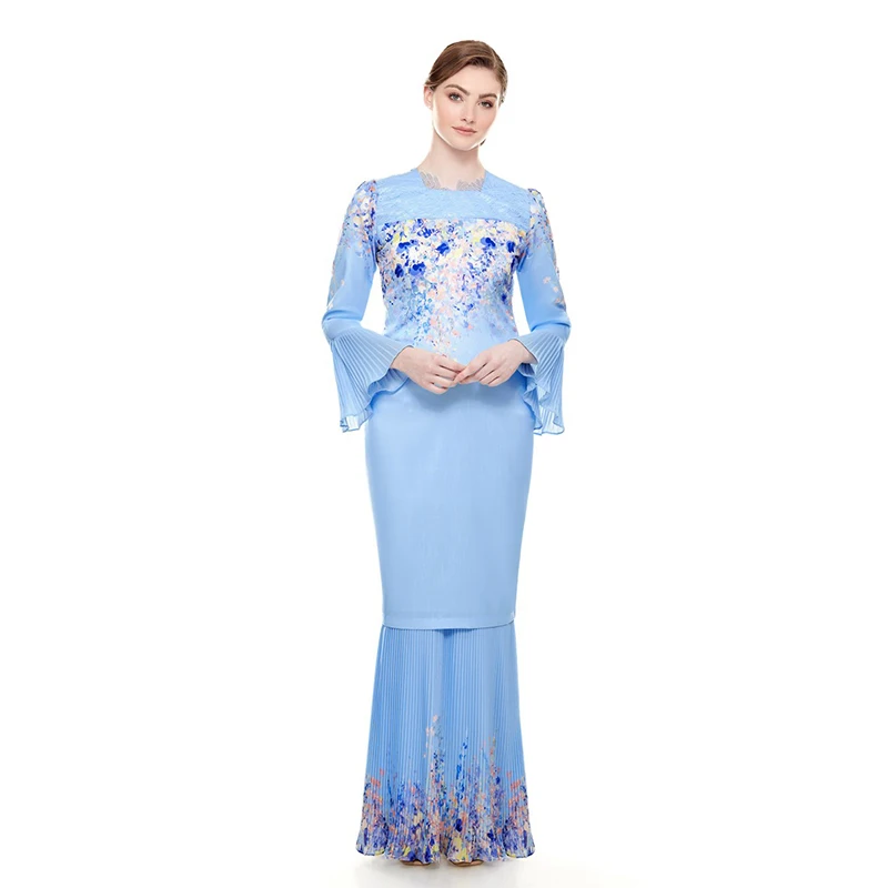 New trend elegant Islamic clothing malaysia baju kurung women abaya muslim dress