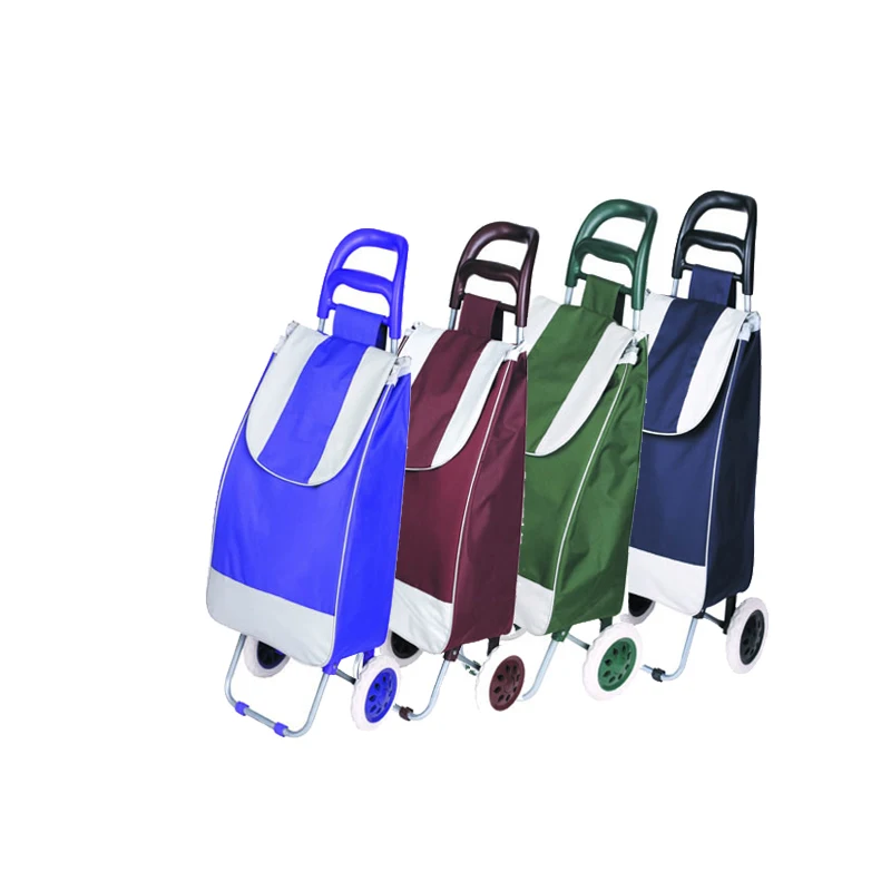 Wholesale Cheap Collapsile Climb Portable Folding Luggage Cart Supermarket Shopping Luggage Hand Trolley Bag With Wheels