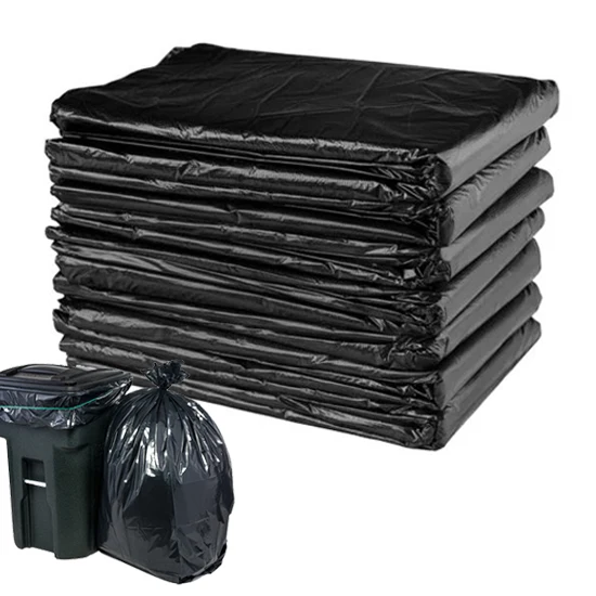 Disposable33 42 45 55 60gallon contractor black 3mil industrial construction plastic pe recycled trash bags