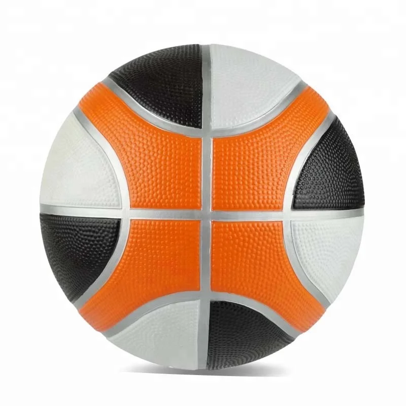 Wholesale Inflatable Colorful Sports Ball With Silver Line Rubber Basketball Ball