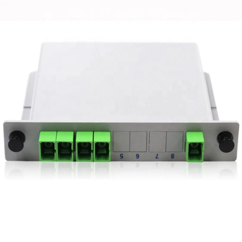 China ZKP 1X4 Fiber Optical Splitter PLC Splitter Insert Type Fiber Optic Divider with Adapter SC/APC