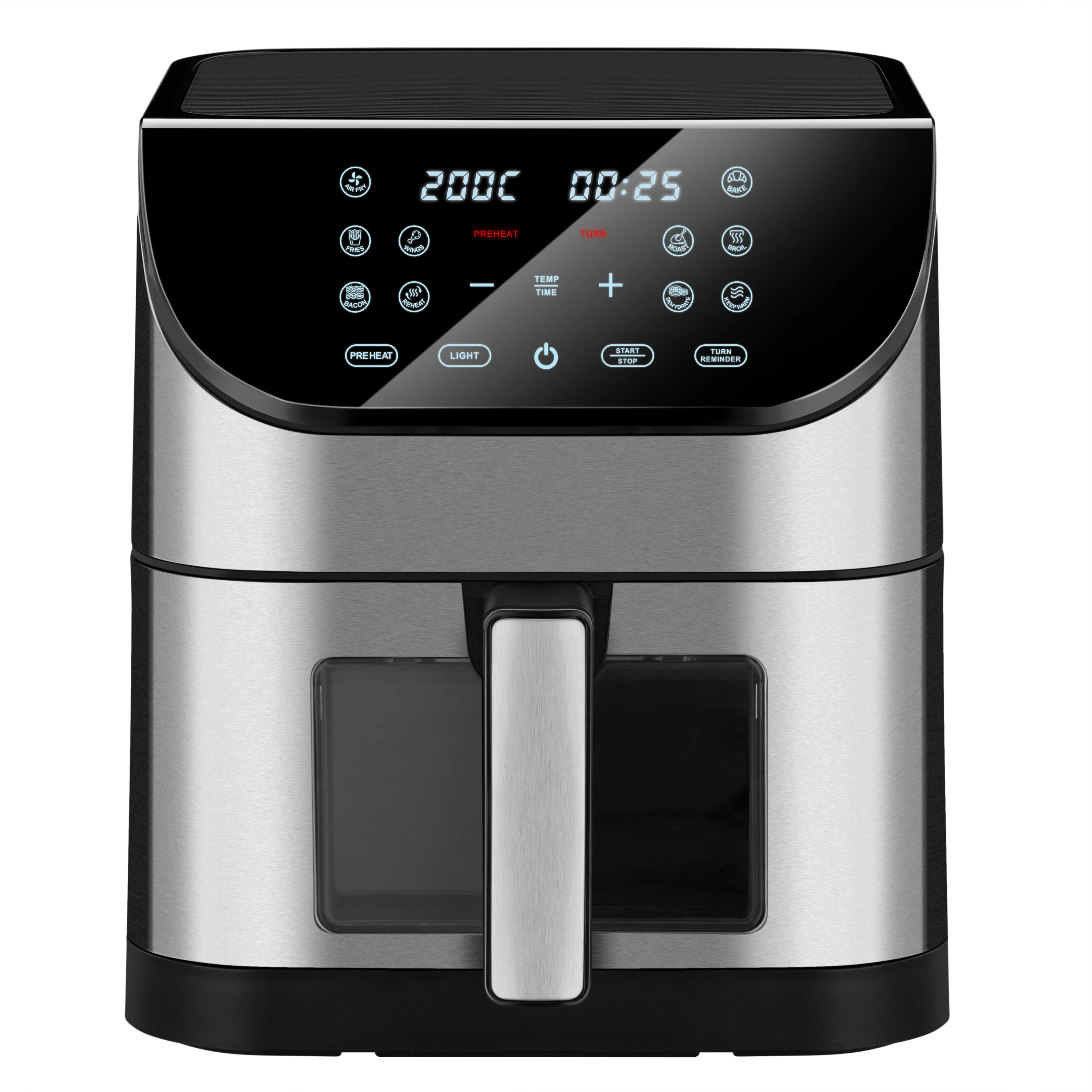 New Electric Home Appliances 1800W 8L Kitchen large capacity square air fryer oven with touch screen
