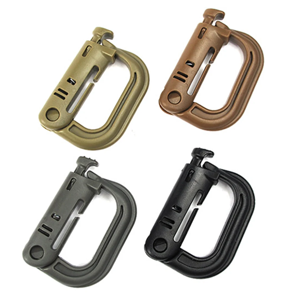 Tactical Molle Plastic Hook Carabiner Outdoor Hiking D-ring Quick Release Buckle Backpack Hooks Snap Clip Keychain