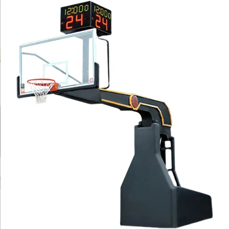 Competition Level Club Movable Folding Adult Basketball Goal Stand Electro Hydraulic Basketball Backstop