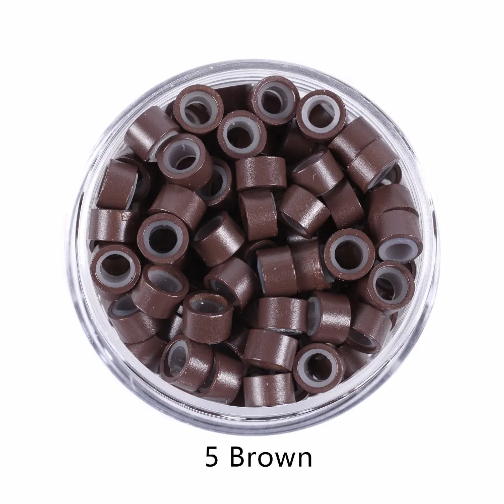 1000 Pcs 5.0mm*3.0mm*3.0mm Microring Con Vite, Silicone Micro Rings/Beads for Hair Extensions Tool