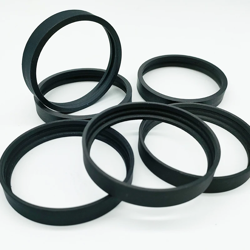 hydraulic cylinder piston seals black custom graphite carbon fiber filled ptfe wear ring