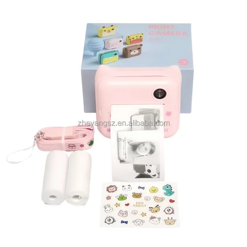 Rechargeable toys selfie print instant thermal 2.4 inch IPS timing kids print camera digital camera for children