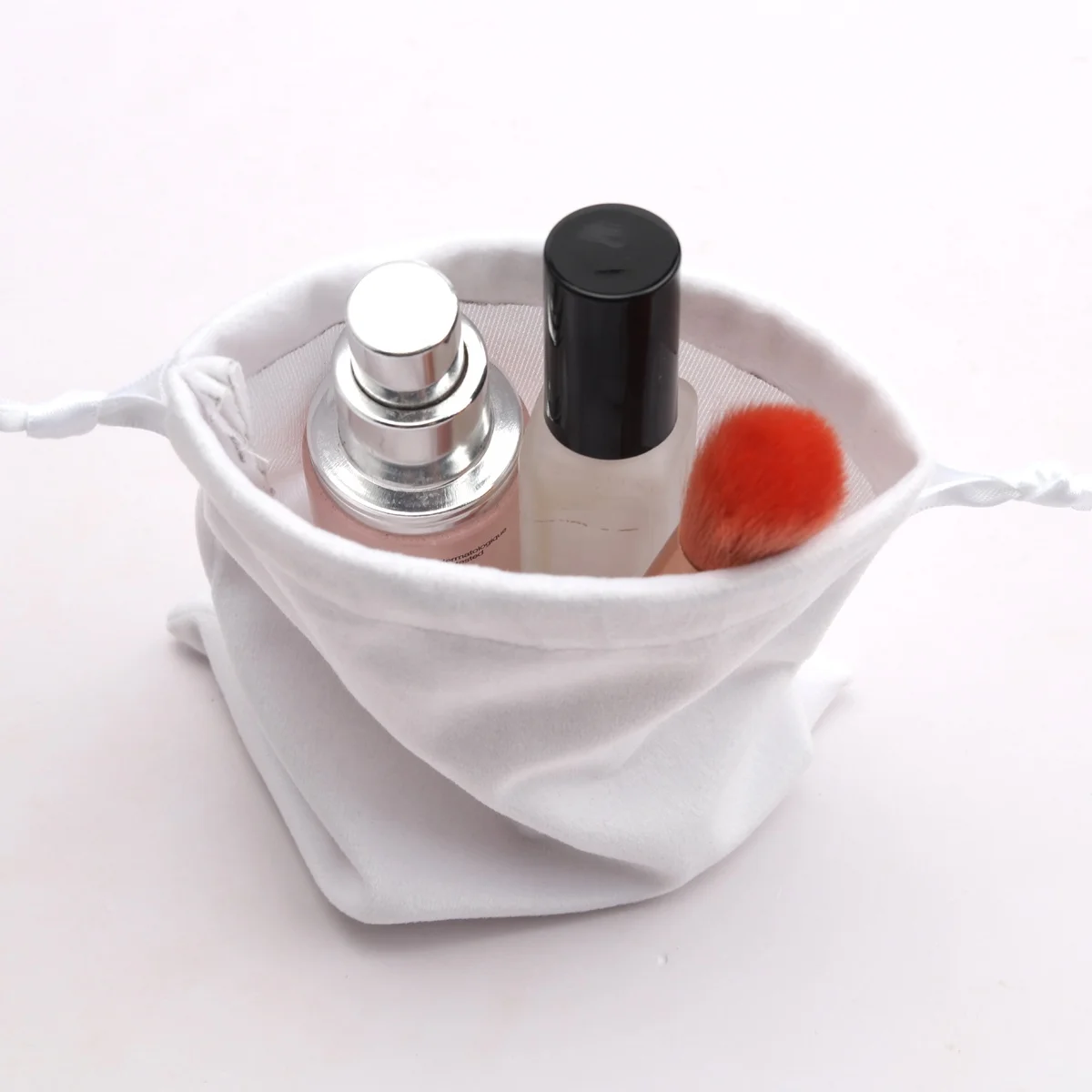 High End White Velvet Gift Drawstring Bag For Shaver Luxury Soft Jewelry Watch Packing Dust Pouch