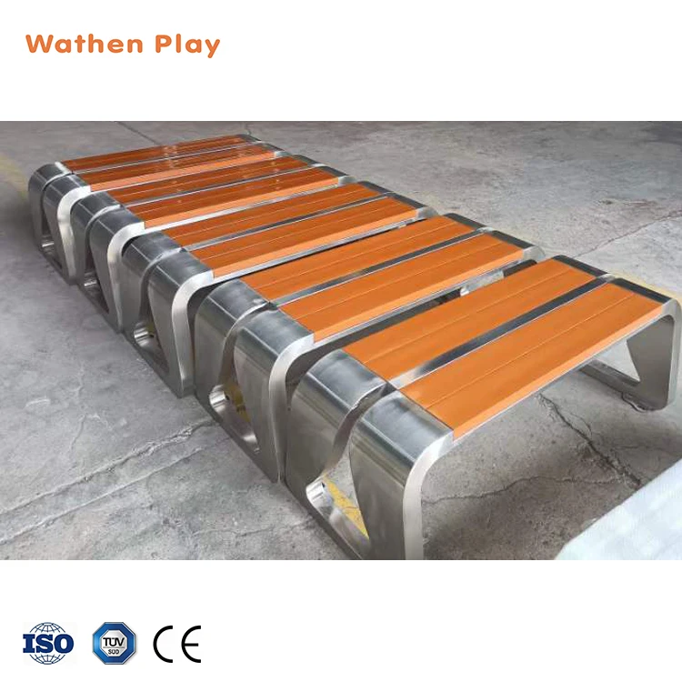 Современные садовые скамейки со спинкой из нержавеющей стали на открытом воздухе скамейки в парке патио